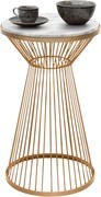 Cresta metal - МДФ side table in gold - white marble color Ø34,5x58,5см.