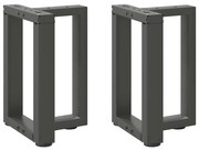 4013022 vidaXL Крака за масичка за кафе, Т-образни, 2 бр., антрацит, 28x25x(42-43) см, стомана