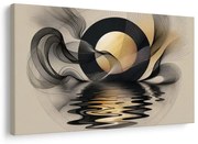 Картина на платно – Абстрактна луна край водата