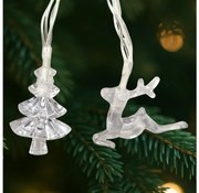 LED външен коледен гирлянд 20xLED/2xAA, 2,2 m, IP44, многоцветен с елхички и елени