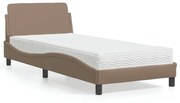 3208321 vidaXL Легло с матрак, капучино, 90x190 см, изкуствена кожа