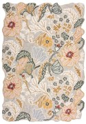 Светлорозов ръчно изработен вълнен килим 120x170 cm Daphne Shaped Floral – Flair Rugs