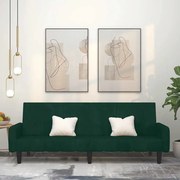 375776 vidaXL 2-местно разтегателно канапе, тъмнозелено, кадифе