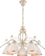 Полилей на верига RETRO II 5xE27/60W/230V бяла патина