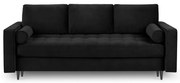 Разтегателен диван от черно кадифе Santo - Milo Casa