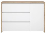 Скрин от дъбов декор в бял и естествен цвят 119x84x48 cm Next – Tvilum