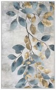 Светлосиньо-златист килим подходящ за пране 120x180 cm Golden Leaves – Mila Home