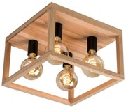 Spot-Light 9154474 - Плафон KAGO 4xE27/60W/230V матов дъб
