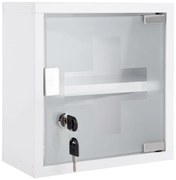 Бял метален висящ шкаф за лекарства 12x25 cm - PT LIVING