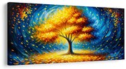 Картина на платно – Есенно дърво на живота в синьо