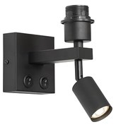 Модерен стенен аплик черен с лампа за четене - Brescia