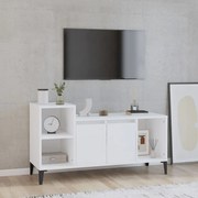 821180 vidaXL ТB шкаф, бял, 100x35x40 см, инженерно дърво