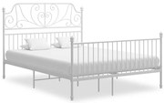 324854 vidaXL Рамка за легло, бяла, метал, 160x200 см