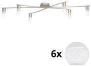 Eglo - LED Плафониера MY CHOICE 6xE14/4W/230V  хром/бял