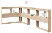 859274 vidaXL Табла за книги с L-образна, 90 см, масивно дърво бор