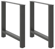 4013314 vidaXL Крака за трапезна маса, антрацит, 2 бр., 80 x (72-73) см, стомана