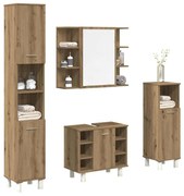 3328558 vidaXL Комплект мебели за баня от 4 части Дъб артизан инженерно дърво