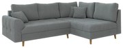 Сив ъглов диван от букле (десен ъгъл/L форма) Ariella – Ropez