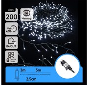 Aigostar - Външна LED коледна гирлянда, 200 LED, 8 функции, 8 м, IP44, студено бяло
