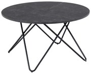 Черна кръгла масичка за кафе с плот от имитация на мрамор ø 80 cm Wyre – Actona