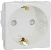 SE Контакт шуко с детска защита винт 2 мод. цвят Бял Unica  - NU303718