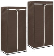 282442 vidaXL Гардероби, 2 бр, кафяви, 75x50x160 см