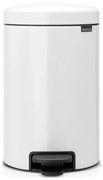 Кош за боклук с педал Brabantia NewIcon 649019, 12 л, Плавно затваряне, Противоплъзгаща основа, Бял
