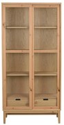 Витрина от декор от дъб с плъзгащи се врати в естествен цвят 100x203 cm Hazelton – Rowico