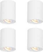 Комплект от 4 модерни таванни спота бели, въртящи се и накланящи се - Rondoo Up