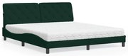 3208673 vidaXL Легло с матрак, тъмнозелено, 180x200 см, кадифе