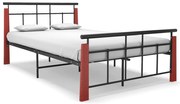 324892 vidaXL Рамка за легло, метал и дъбов масив, 120x200 см