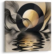 Картина на платно – Златна луна над водната повърхност