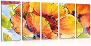 картини от 5 части – Букет от макови цветя