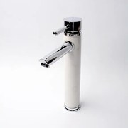 Стоящ смесител за умивалник ICL 1458236C PIETRA DI LEGNO, месинг, хром + бял, 31см