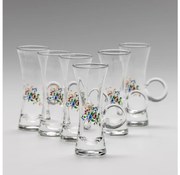 К-кт 6x чаша за алкохол с дръжка прозрачен с мотив на букет номер 2