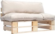 277476 vidaXL Градински палетен диван с пясъчни възглавници, борово дърво