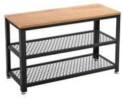 Шкаф за обувки DAVOR, кафяв/черен