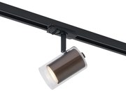 Модерен прожектор тъмен бронз с прозрачно стъкло за релсова система 1-фазен - Iconic Lloyd