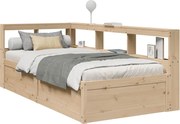 3324484 vidaXL Легло с рафтове за книги, без матрак, 75x190 см, бор масив