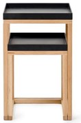 Комплект от 2 странични масички от дъб с черен плот Oak Nest - Wireworks