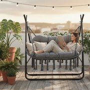 Висящ люлеещ се стол с конструкция, кок за 2 лица POLY