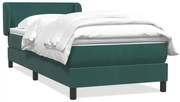 3317388 vidaXL Box Spring легло с матрак Тъмнозелено 90x220 cm Кадифе