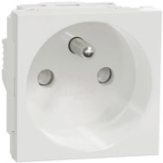 SE Контакт френски стандарт с детска защита винт 2 мод. цвят Бял Unica - NU303918E