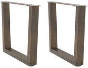 4012631 vidaXL Крака за масичка за кафе, V-образни, 2 бр., естествена стомана, 50 x (42-43,3) см, стомана