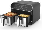 Фритюрник с горещ въздух JUST PERFECTO JP 1980 JL10 , 1700W, 8 литра, 8 програми, Две кошници, Черен/инокс