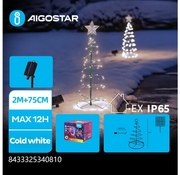 Aigostar - LED соларна коледна декорация 75см, 0,26W, IP65, студена бяла