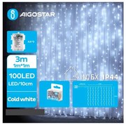 Aigostar-LED Екстериорни Коледни лампички 100xLED/8 функции 3xAA 4x1 м IP44 студено бял