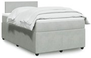 3289980 vidaXL Боксспринг легло с матрак, светлосива, 120x190 см, кадифе