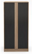 Черно-естествен гардероб от декор от дъб 90x180x53 cm Dennis – Marckeric