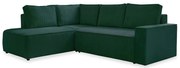 Тъмнозелен разтегателен ъглов диван от рипсено кадифе (ляв ъгъл) Brave Dave – Miuform